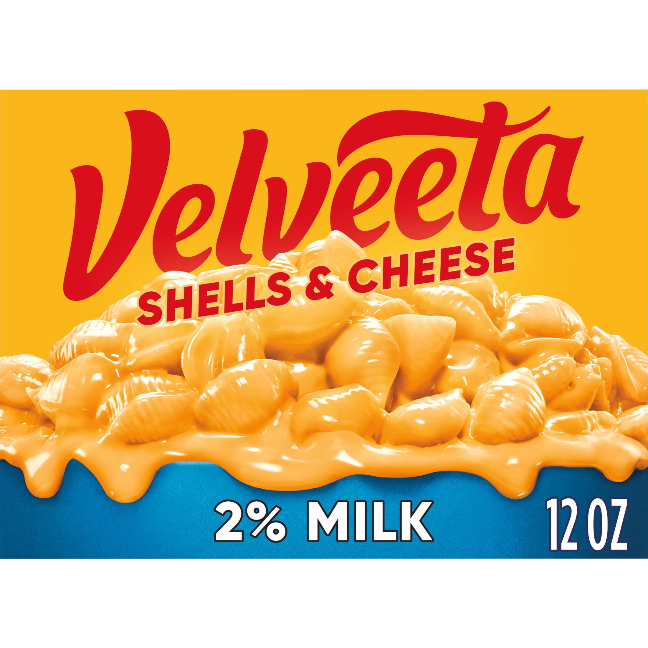 (12 pack) Velveeta Shells and Cheese Mac and Cheese, 1 Box, for Easy Dinner or Dinner Sides, with 2% Milk Cheese, Made with Real Cheese, 12 oz