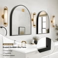 thumbnail image 3 of MAYEERTY 30×28in Modern Arched Aluminum Alloy Black Framed Hanging Mirror, Wall-Mounted for Vanity & Sink, 3 of 9