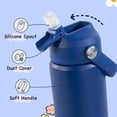 thumbnail image 3 of Botella de agua Kerilyn Kids de acero inoxidable, 350 ml, paquete de 2 unidades, azul+rosa, 3 of 8