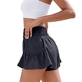 thumbnail image 7 of Women's Athletic Shorts High Waisted Flowy Shorts for Women Workout Running Shorts with Pockets Black M, 7 of 7