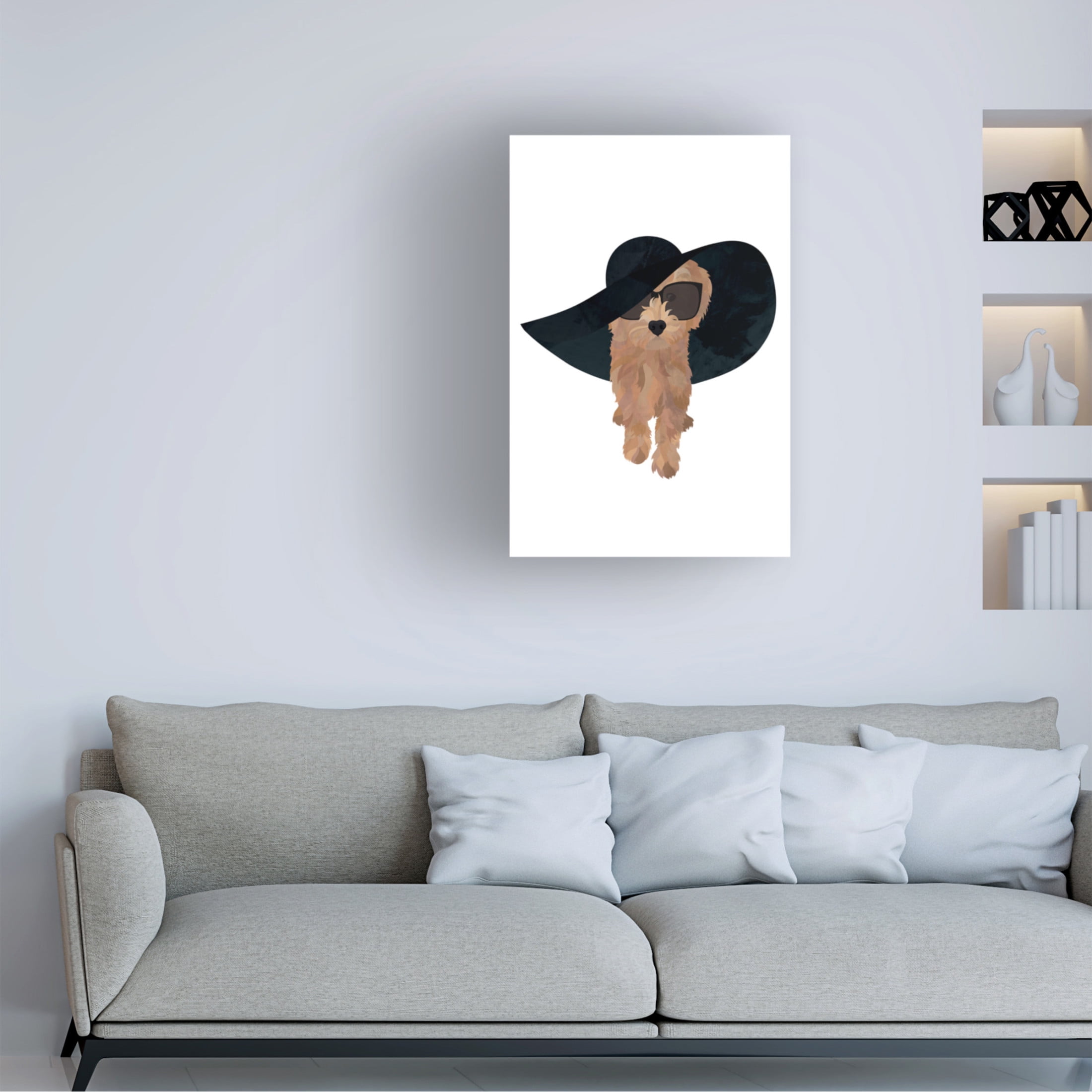 Trademark Fine Art Sarah Manovski  Cockapoo Sun Hat Canvas Wall Art