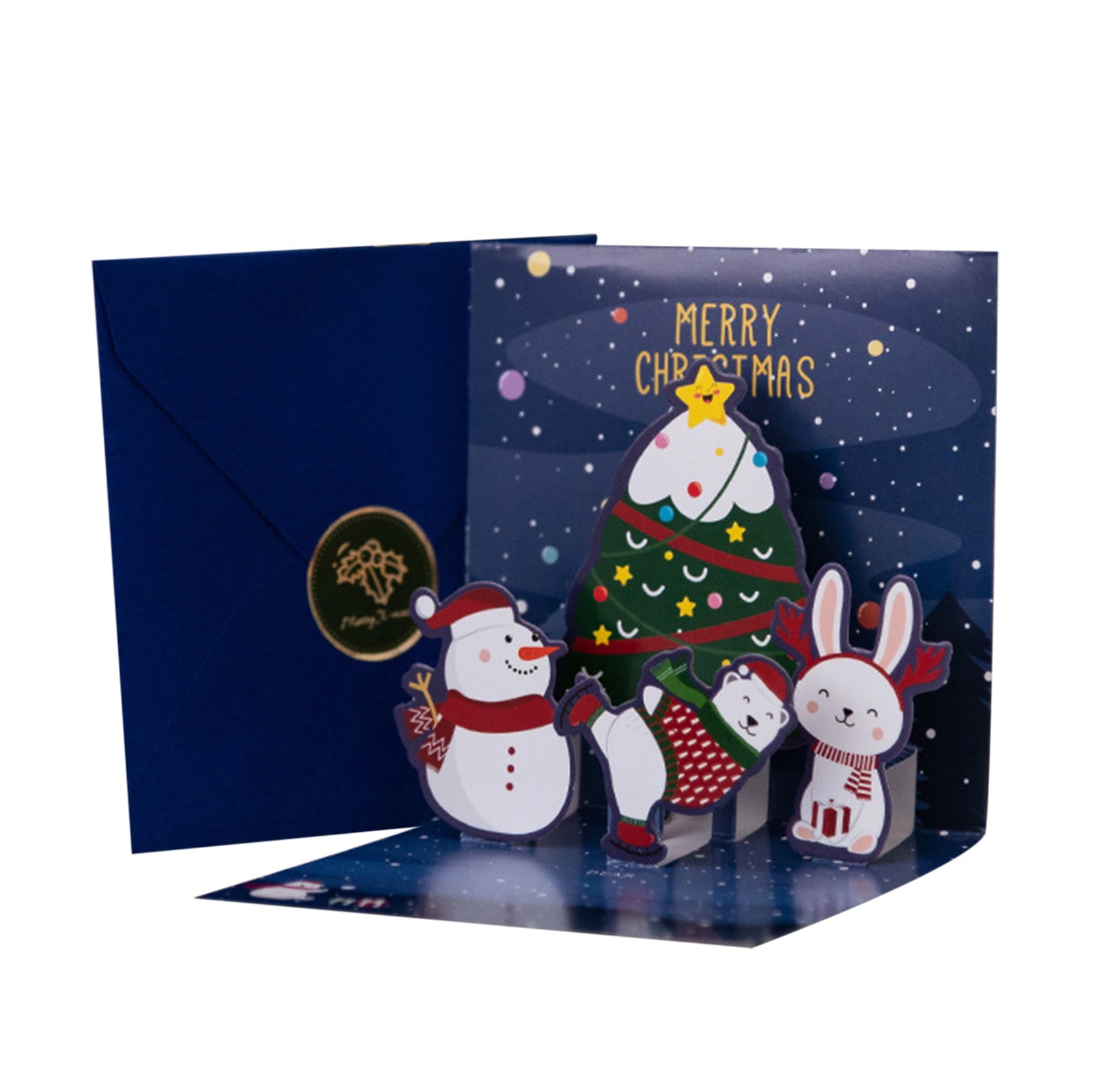 VOSS Creative Greeting Stereo Christmas 3D Card Holiday Message Card ...