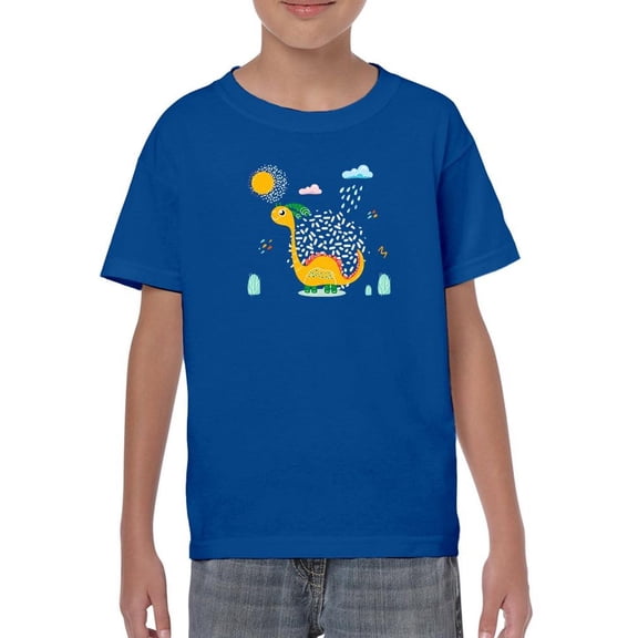 Dinosaur In The Rain T-Shirt Juniors -Image by Shutterstock,  Small