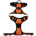 thumbnail image 1 of (Talla S) Arnés para perros naranja, arnés para mascotas sin tirones con 2 clips para correa, chaleco acolchado ajustable para perros, chaleco reflectante Oxford sin asfixia para mascotas con asa de, 1 of 4