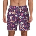 thumbnail image 2 of Picia Cute Squirrel Floral pattern Mens Swim Trunks with Compression Liner Stretch Beach Shorts Quick Dry with Zipper Pockets No-Chafing Board Shorts-Large, 2 of 9