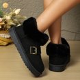 thumbnail image 5 of Womens Winter Snow Boots 2025 Fashion Buckle Cozy Warm Fuzzy Fleece Lining Suede Platform Mid Calf Ankle Booties for Cold Weather Black Size 8, 5 of 8