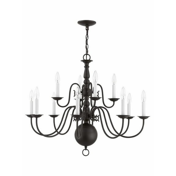 Traditional Twelve Light Chandelier-Bronze Finish Bailey Street Home 218-Bel-1260956