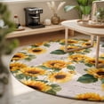 thumbnail image 3 of Round Rugs 6Ft, Vintage Sunflowers Round Area Rug Washable Indoor Throw Carpet, Farmhouse Flowers Botanical Soft Non Slip Circle Rug for Office Cabinet Home Decor Aesthetic, 3 of 8