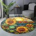 thumbnail image 6 of Round Area Rug, Sunflowers7 Non-Slip Floor Mat, Soft Washable Carpet for Living Room Bedroom Decor 24 Inch, 6 of 6