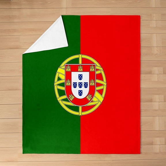 Portugal Flag Fleece Throw Blanket Soft and Warm Fuzzy Blanket for Couch Bed