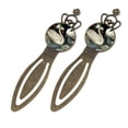 thumbnail image 2 of Swans Vintage Copper Crown-Shaped Bookmarks: Stainless Steel Book Accessories, Gift for Book Lovers - Set of 2, 2 of 5