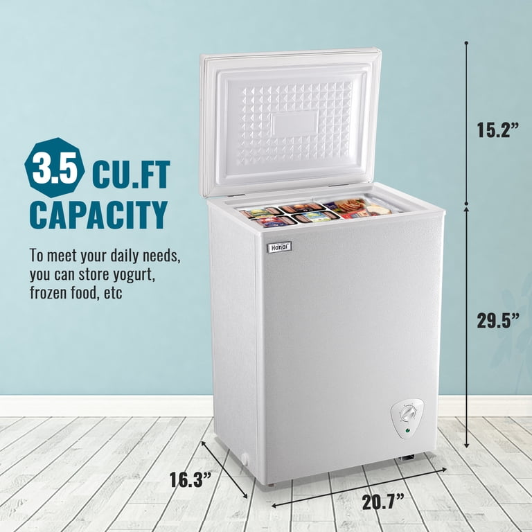 WANAI 3.5 Cu ft Chest Freezer, Compact with Removable Basket, 7