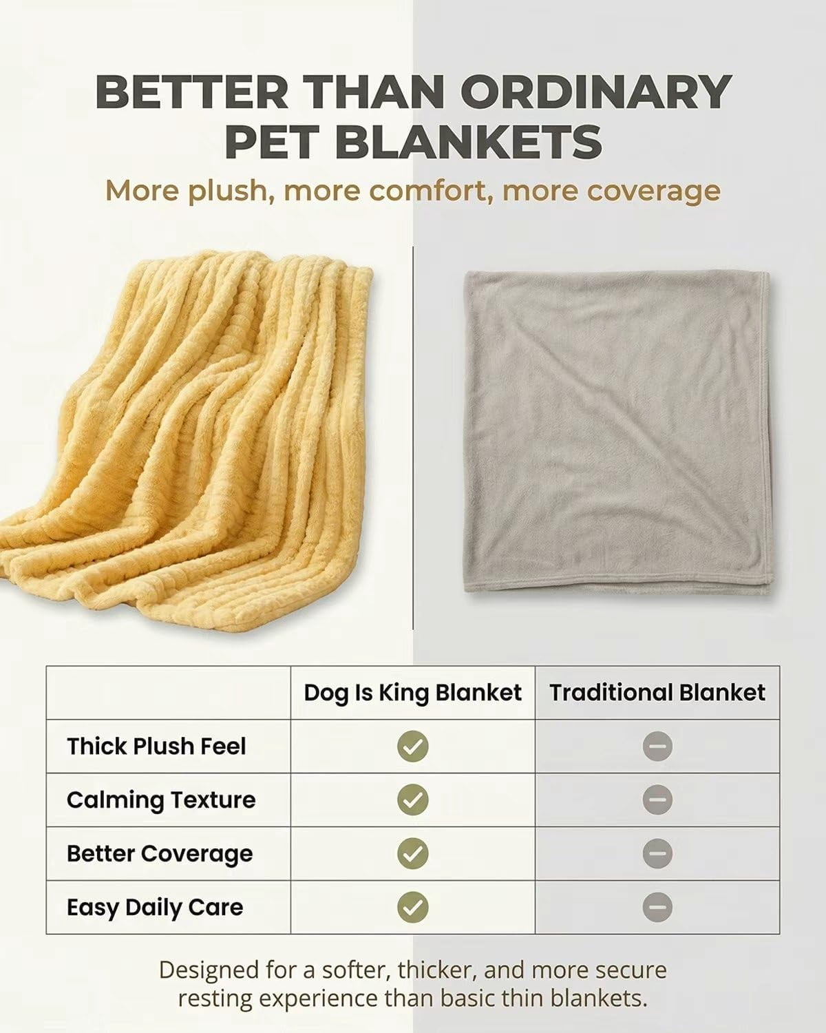 Emotional Support Blanket for Pets, Calming Dog Security Blanket, Soft Rabbit Hair Plush for Kennel, Crate & Sofa(RL Yellow 1 PC)