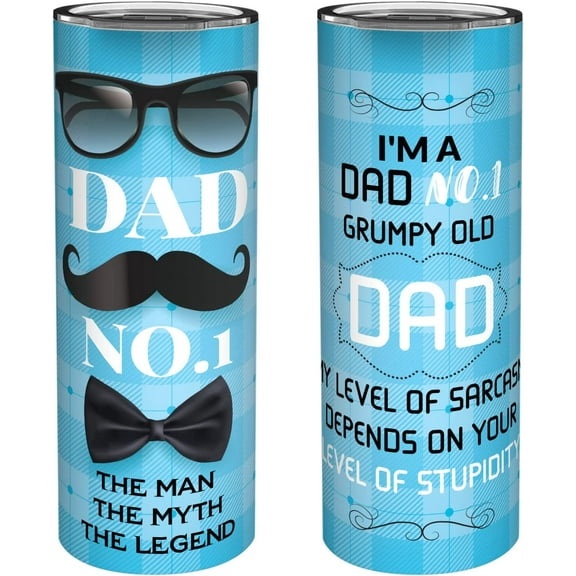Best Gift For NO.1 Dad From Kids - Father''s Day, Birthday or Christmas Day Gift For Dad, Men, Husband, New Dad, Step Dad And Bonus Dad - Unique And Ideal Gift From Kids - 20 Oz Tumbler
