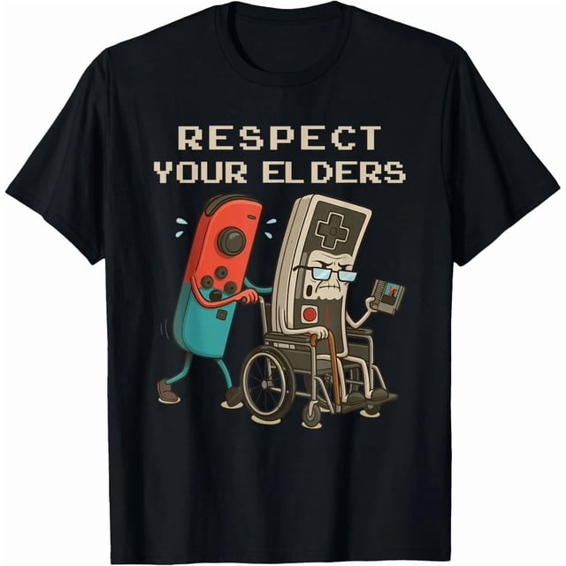 Respect Your Elders Retro Gaming Controller Humorous Hobbyist Top Tee,for unisex up to 3XL