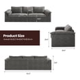 thumbnail image 2 of COPIAE 110" Luxury Oversized Couch, Boneless 3 Seater Sofa with Extra Deep Seat, Upholstered Floor Couches for Living Room, Apartment, Office, No Assembly Required, Dark Gray, 2 of 10
