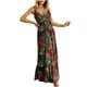 thumbnail image 1 of Falda larga para mujer con cuello en V y estampado bohemio con tirantes y cordones sin mangas Pompotops  qwe13325, 1 of 9