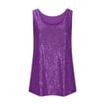 thumbnail image 5 of Scyoekwg Kids Tank Tops for Girls Sequin Sleeveless Tank Top Round Neck Sparkly Glitter Top Casual Birthday Party Shirts (Purple,8-9 Years), 5 of 8