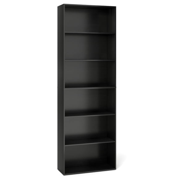 Furnibear Tall Bookshelf 6 Tier Freestanding Book Shelf Open Display Storage Organizer with 2 Anti Toppling Kits for Living Room Home Office, Black