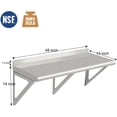 thumbnail image 4 of Qinaqin 48 inch Stainless Steel cm de Anchoall Estante NSF Commercial Anchoall-Mounted Shelving Appliance & Equipment Metálico Anchoith a Backsplash y Two Brackets para Kitchen, 4 of 8
