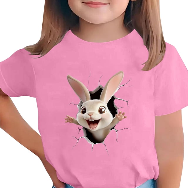 T-shirt à Manches Courtes pour Garçons, Col Rond, Décontracté, Graphique, pour Enfants, Haut en Mélange de Polyester, 1 Pce