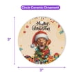 thumbnail image 5 of Merry Christmas Santa Vizsla Scarf Twinkling Lights Xmas Holiday Ceramic Round Ornament Vizslas Dog Lover Gifts Idea Home Tree Decor - 00022, 5 of 5