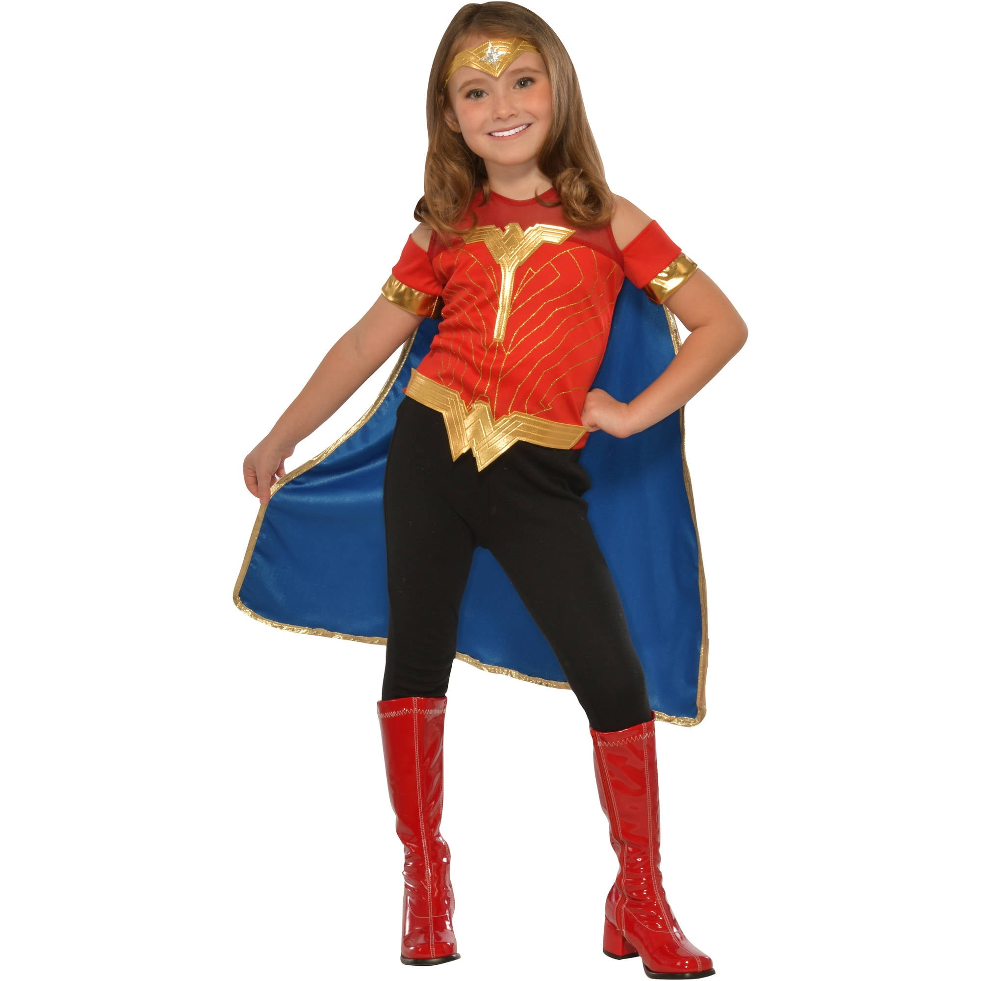 Wonder Woman Top and Cape Set Girls' Halloween Costume - Walmart.com - Walmart.com