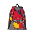 thumbnail image 3 of Balery Dinosaur Super Hero Cartoon Vintage Canvas Backpack for Men and Women - Large Capacity, Durable Travel Laptop Bag for School, Work, Hiking, and Outdoor Activities, 3 of 7