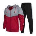 thumbnail image 4 of Stamzod Men's Hooded Athletic Tracksuit Long Sleeve Full-Zip Jacket and Jogging Sweatpants Sportsuits 2 Piece Fasion Patchwork Sweatsuit for Me, 4 of 5