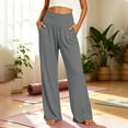 thumbnail image 5 of Ruimatai Women's Yoga Wide Leg Pants High Waist Side Pocket Loose Fit Flowy Workout Daily Loungewear Trousers, 5 of 9