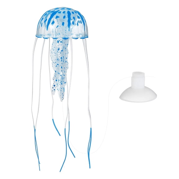 Uxcell Jellyfish Aquarium Decoration, Fish Tank Decorations Jelly Fish Aquarium Glowing Fake Jellyfish Silicone Ornaments, (Blue, S, 1 Pcs), Intended for Tank Decor