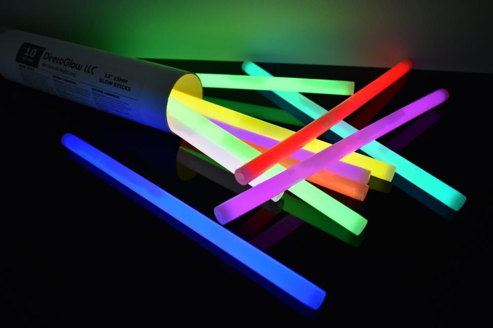 DirectGlow 10 Count Blue 12 Inch Glow Sticks Ultra Bright Neon Industrial Grade 
