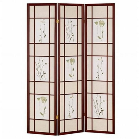 Ore International R5443 3 Panel Shoji Screen - Cherry
