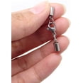thumbnail image 5 of 10 tapas de extremo de cordón de cuero de acero inoxidable de 3mm con conector de cierre de langosta para la fabricación de joyas Ormromra PT185, 5 of 5
