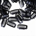 thumbnail image 3 of 10/100 Toupee wig clips snap clips w/ rubber back hair extension black 9 teeth, 3 of 4