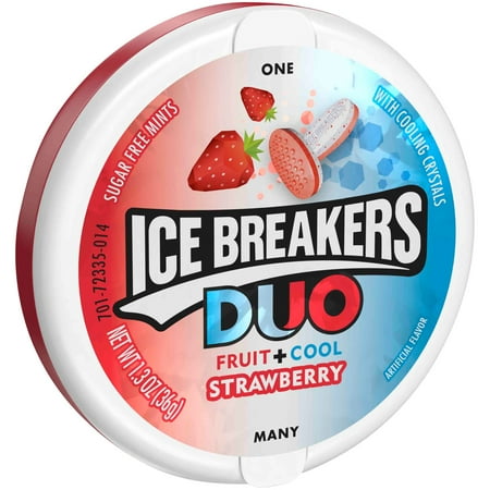 ICE BREAKERS DUO Strawberry Flavored Mints, 1.3 oz