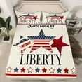 thumbnail image 2 of Feelyou Vintage Texas Stars Queen Sheet Sets for Kids, American July Fourth Flat Sheet, Cartoon US Flag Queen Fitted Sheet, Super Cozy Room Decor, 4pcs, 2 of 7