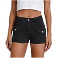 thumbnail image 2 of Aimik Women's Solid Denim Shorts Fashion High Waist Jeans with Pockets Summer Casual Comfortable Bottoms, 2 of 6