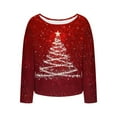thumbnail image 6 of Craaazy Christmas Sweaters for Women Knitted Fall Winter Xmas Print Women Pullover Sweater Crew Neck Long Sleeved Christmas Print Graphic Festival Tops Gifts, 6 of 6