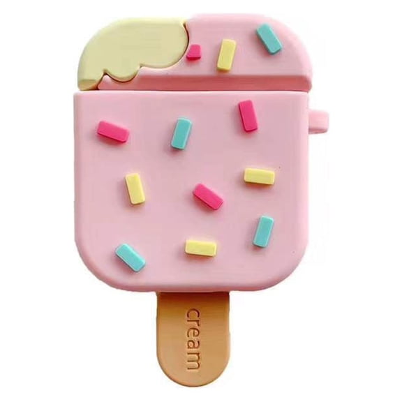 Menkey Soft Silicone Protective AirPods Case Cover, Fun Popsicle, Compatible with AirPods