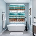 thumbnail image 4 of Abstract Turquoise Kitchen Curtains Valances and Tiers Set of 3 Brown Gradient Vintage Wood Grain Tier Curtains and Valance with Rod Pocket for Small Windows, 27.5"x24", 4 of 9
