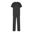 thumbnail image 3 of mihongmao Plus Size Scrubs Cozy Fit Wide Leg Soft Cotton Stretch Women’S Medical Nurse Scrub Set Gowns Short Sleeve Nurse Workwear Separate Set Black M, 3 of 5