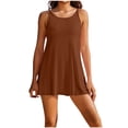 thumbnail image 3 of QATAINLAV Women's Sleeveless Tennis Dress Summer Lightweight Golf Outfits Solid Color Casual Pleated Skirts Nightdress Coffee M, 3 of 8