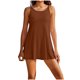 thumbnail image 1 of Vestido Corto de Verano de las Mujeres de Color Sólido sin Tirantes Sobre el Hombro de Espalda Plisado Vestido de Verano Casual sin Mangas, 1 of 7