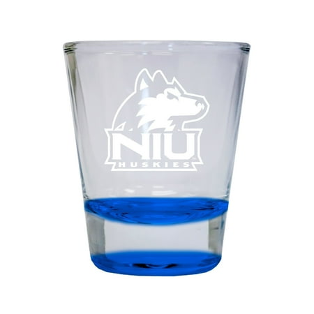 

Northern Illinois Huskies Etched Round Shot Glass 2 oz Blue
