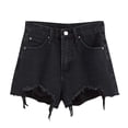 thumbnail image 2 of Blmnix Cargo Shorts Shorts Womens Jean Shorts Cut-off Shorts Black High Zipper Running Shorts Women,L, 2 of 5