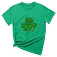 thumbnail image 2 of T-shirts de la Saint-Patrick pour Femmes Col Rond Manches Courtes Imprimé Arbre de Noël, 2 of 4