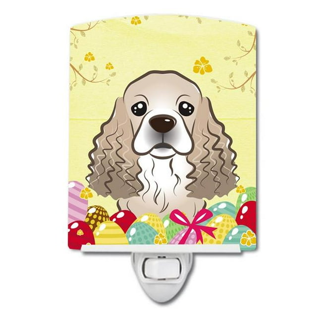 Carolines Treasures BB1898CNL Cocker Spaniel Easter Egg Hunt Ceramic Night Light