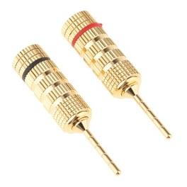 Adaptador De Enchufe Macho De Conector De Cable Chapado En Oro RCA Para Audio De Altavoz (negro
