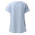 thumbnail image 4 of OSOLU Women Casual Loose Solid Color Crew Neck Mesh Knitted Jacquard Bat T-Shirt Short Sleeve Tee Tops Lovely Dailywear, 4 of 7